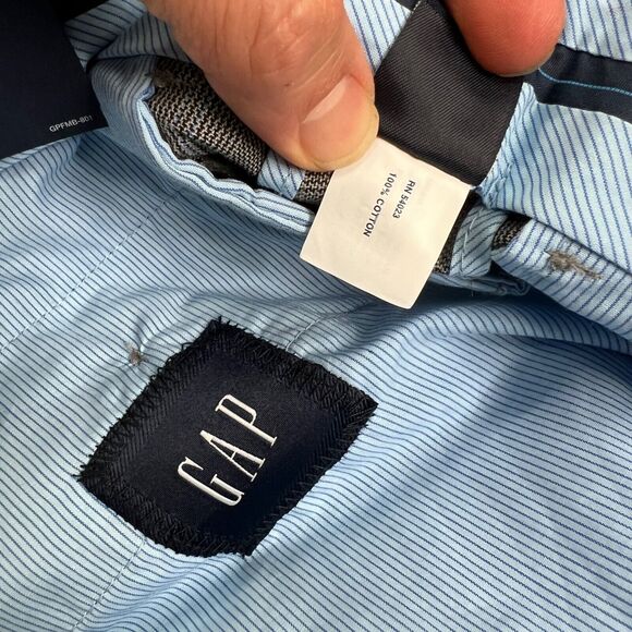 Gap Pants Mens 33 Grey Plaid Flat Front Straight Fit Mid Rise Cotton Dress * - Picture 9 of 14